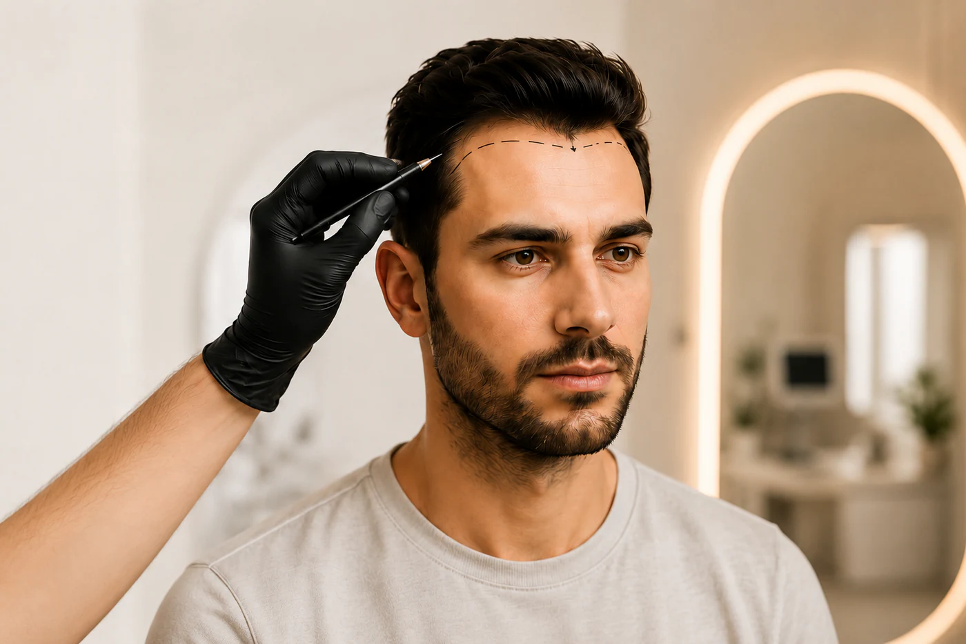 Hair transplant hairline design consultation